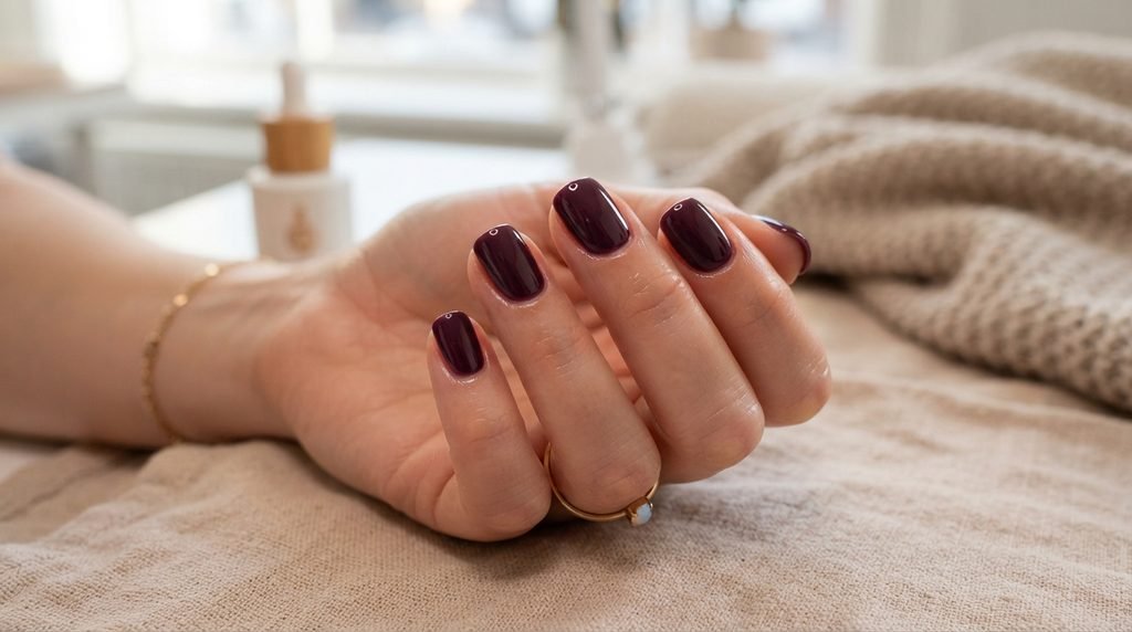 Plum BIAB Nails