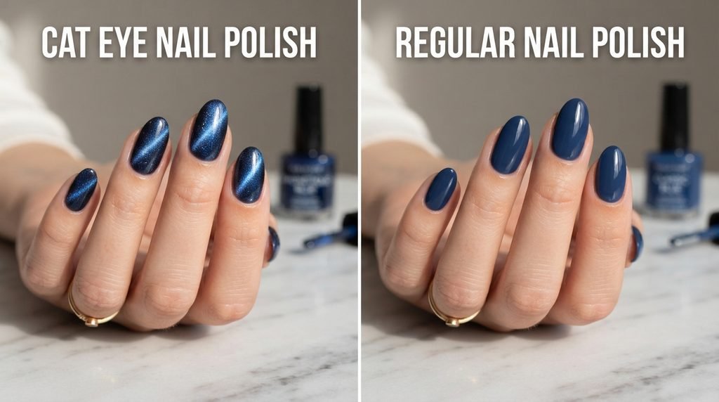 Cat Eye Nail Polish vs. Regular Nail Polish