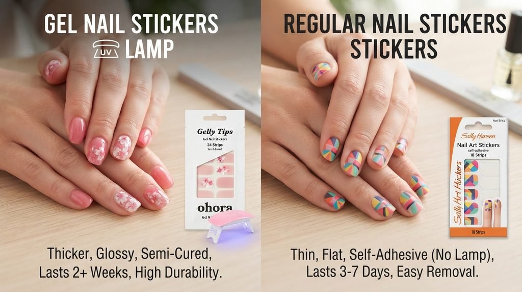 Gel Nail Stickers vs. Regular Nail Stickers