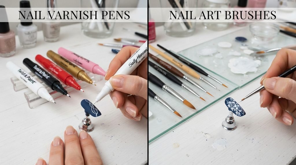 Nail varnish pens vs nail art brushes