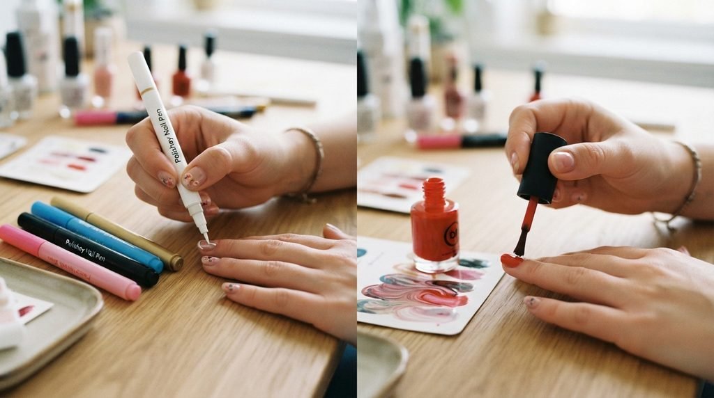Comparing polish nail pens tradn
