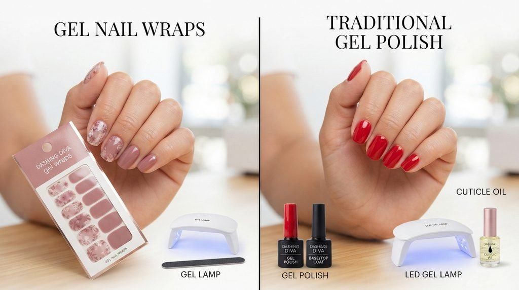 gel nail wraps vs traditional gel polish