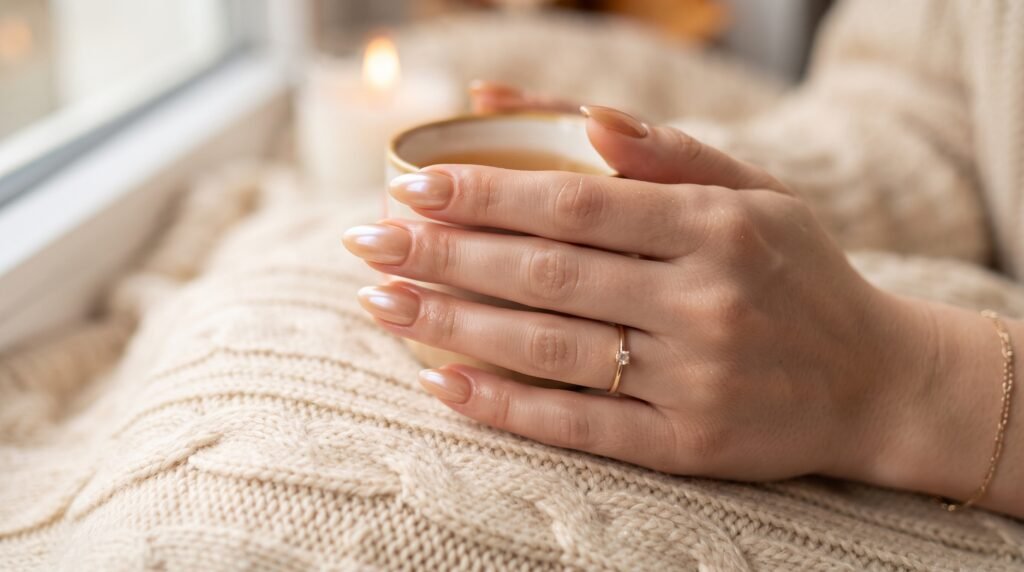 Caramel Glazed BIAB Nails
