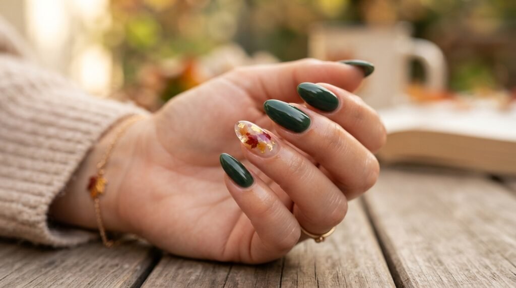 Autumn Leaf Accent Nails