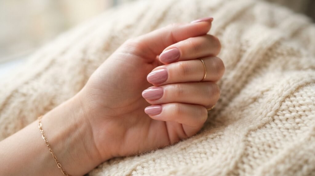 Soft Autumn Pink BIAB Nails