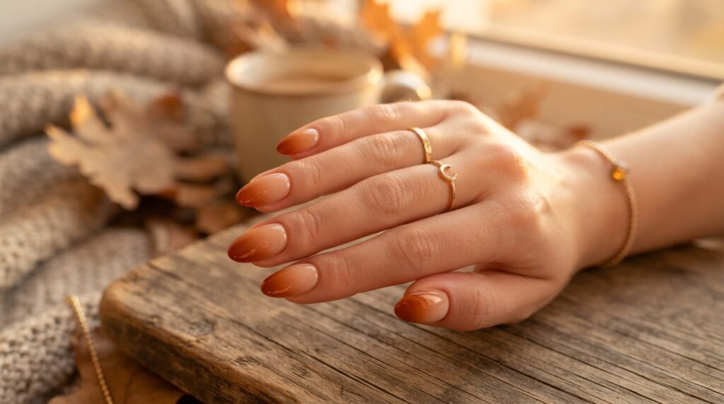 Pumpkin Spice BIAB Nails