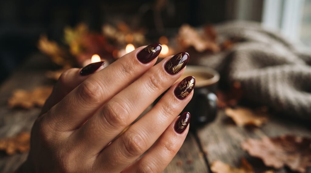 Classic Burgundy BIAB Nails
