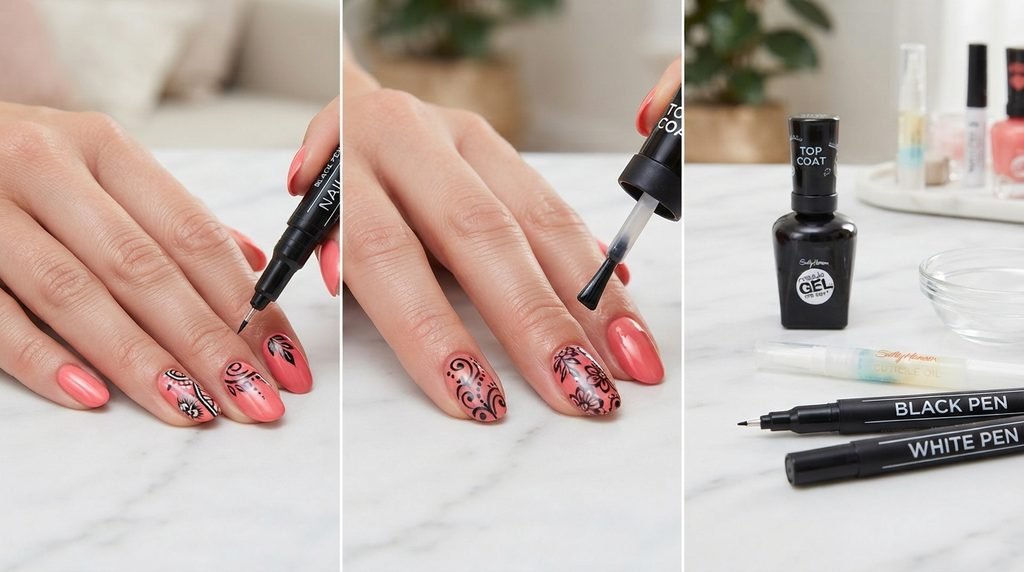 Alt text: How to make nail varnish pen designs last longer