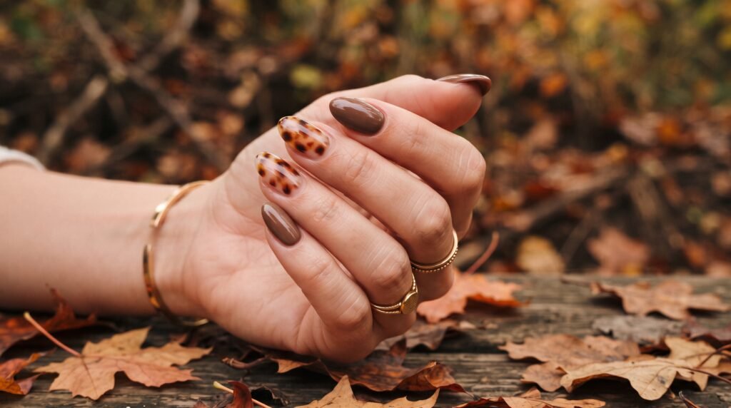 Tortoiseshell Accent Nails