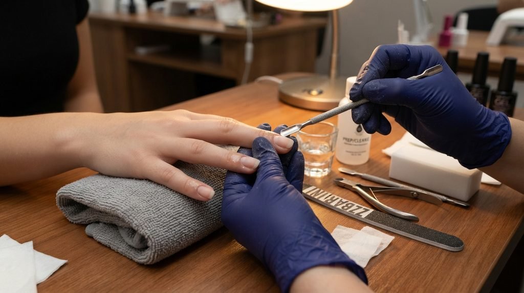 preparing nails for cat eye polish