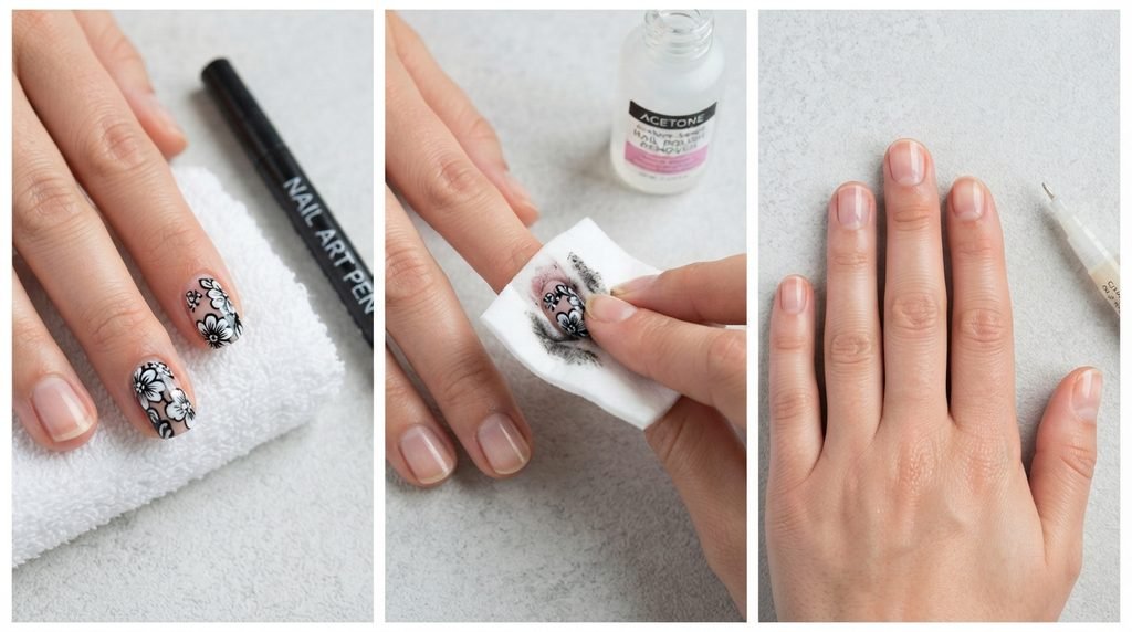 How to remove nail varnish pen designs