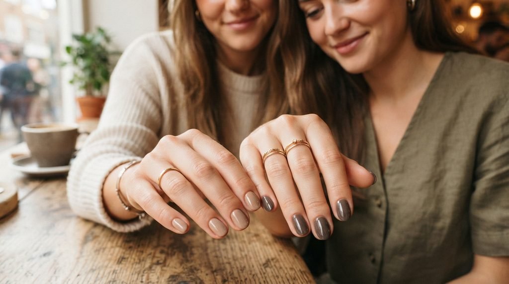 Taupe and Mushroom Nails