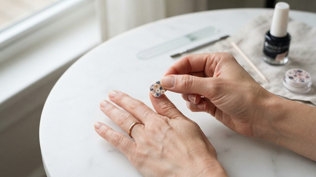 how to apply nail stickers polish