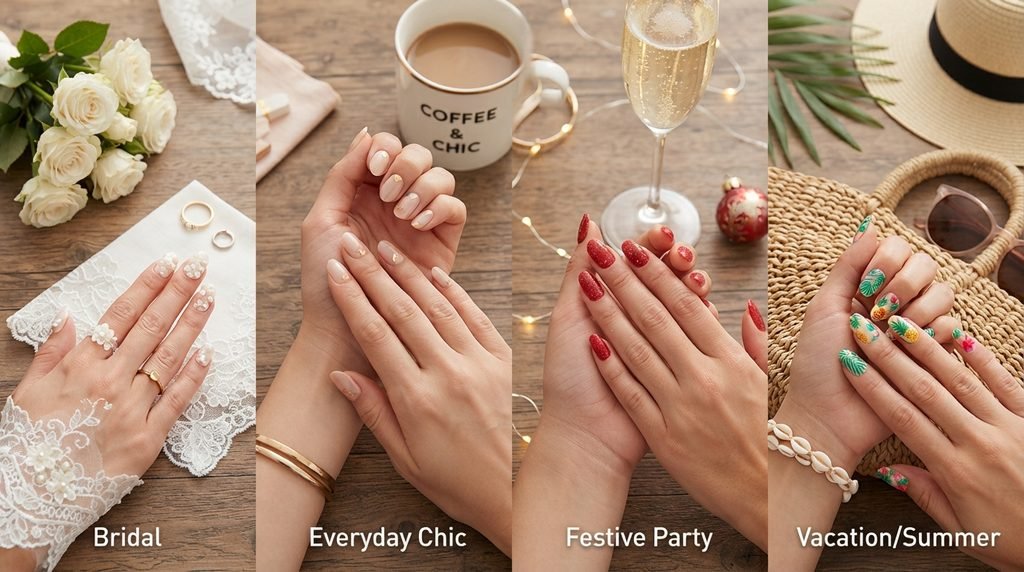gel nail wraps deferent occasions